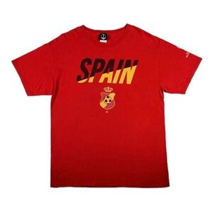 Spain Soccer FIFA World Cup Shirt Large Red Russia 2018 Retro Futbol Sportswear